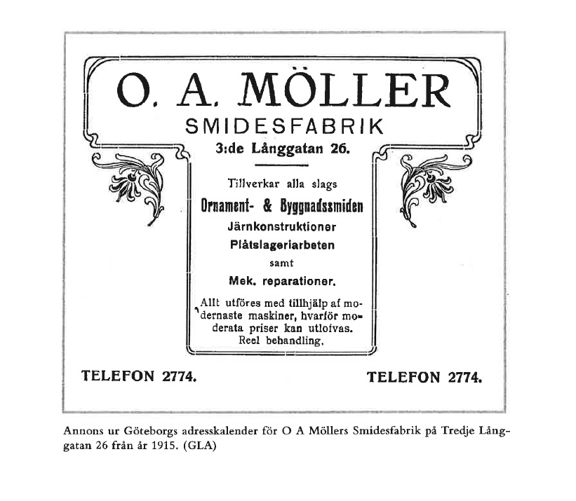 Annons ur Göteborgs adresskalender 1915